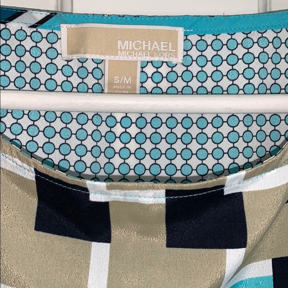 TEAL BROWN AND BLACK MICHAEL KORS BLOUSE - Picture 2 of 2